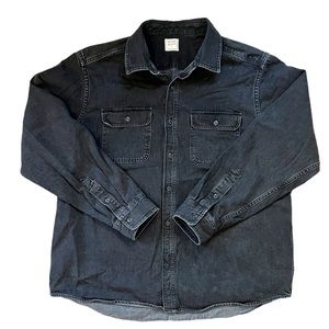 Old Navy Black Denim Workwear Heavyweight Shirt Jacket